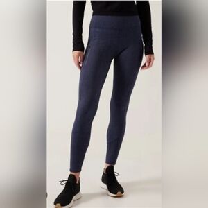 Athleta Navy/Black Textured Rainier Leggings